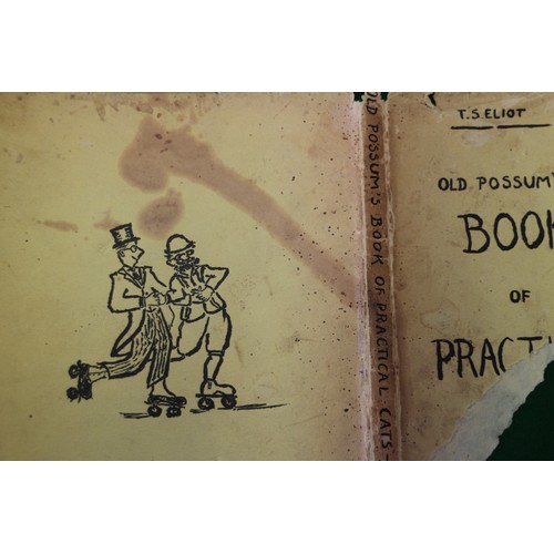 332 - T S Elliot: Old Possums Book of Practical Cats, signed by the author and dated 5.X.39, partial dust ... 