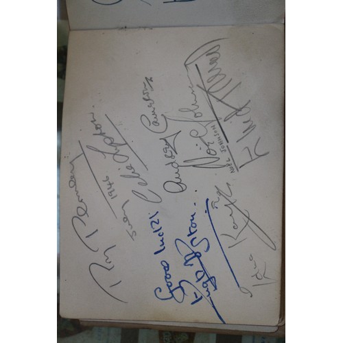 336 - An album containing autographs of stars of stage and screen, including Jon Pertwee, Peter Cavenagh, ... 