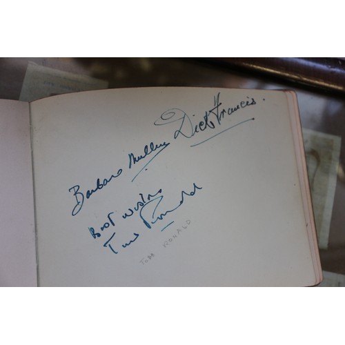 336 - An album containing autographs of stars of stage and screen, including Jon Pertwee, Peter Cavenagh, ... 