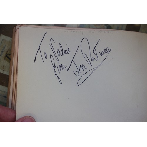 336 - An album containing autographs of stars of stage and screen, including Jon Pertwee, Peter Cavenagh, ... 