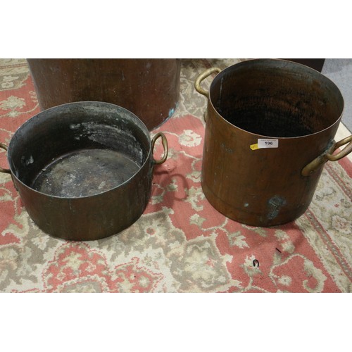 196 - Two copper hot water cisterns, 17