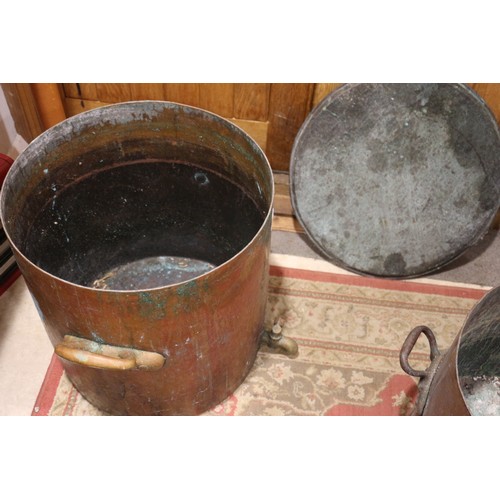 196 - Two copper hot water cisterns, 17