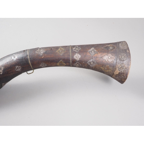 201 - A Jezail flintlock musket with scroll etched barrel, 44 3/4