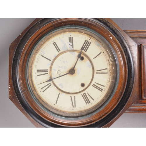 135 - A Seikosha oak cased drop dial wall clock, 30