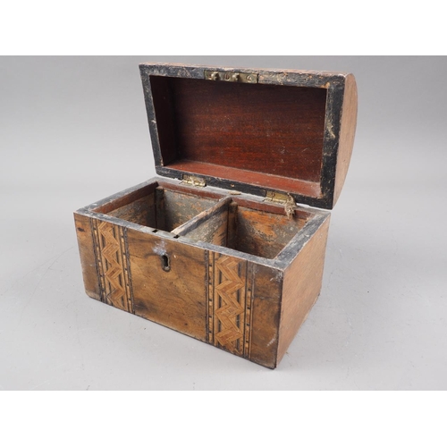 172 - A 19th century figured walnut and brass bound writing box, 16