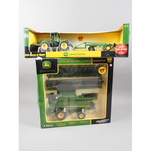 237 - A Britains die-cast and plastic John Deere 9520 Tractor with Ripper and a John Deere 9880i Combine H... 