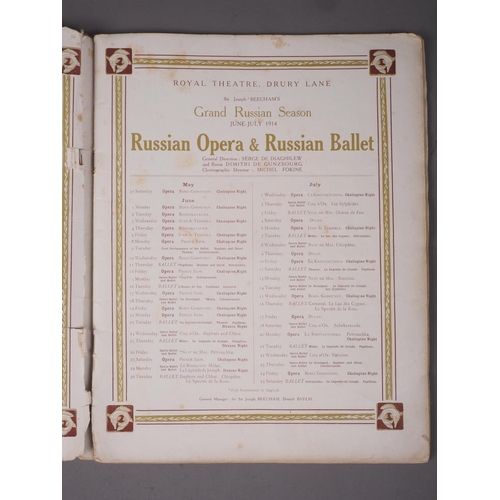 304 - A Drury Lane Theatre illustrated souvenir programme for the Russian Opera and Ballet, 1914