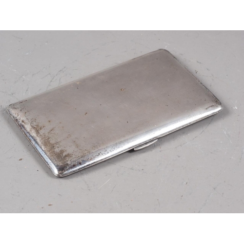 317 - A rectangular silver cigarette case, 7.4oz troy approx