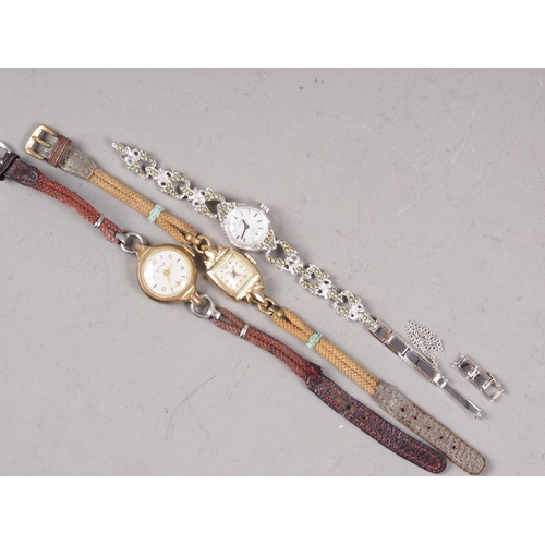 336 - Two Citizen wristwatches, in boxes, three lady's wristwatches and three pocket watches