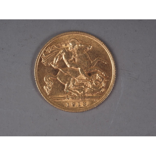 364 - A gold half sovereign, dated 1913