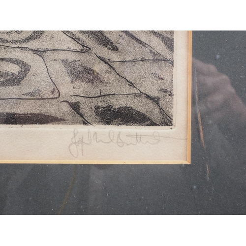 380 - Joseph Buttons?: a signed soft ground etching, old Covent Garden, 2/25, in aluminium strip frame