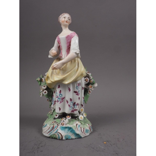 42 - An 18th century Derby figure of a girl, 7