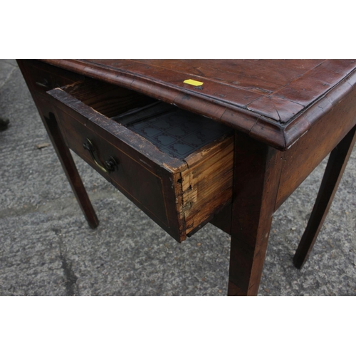 509 - An 18th century walnut side table, fitted two drawers, on chamfered supports, 32