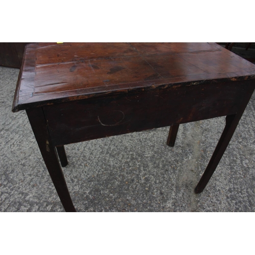 509 - An 18th century walnut side table, fitted two drawers, on chamfered supports, 32