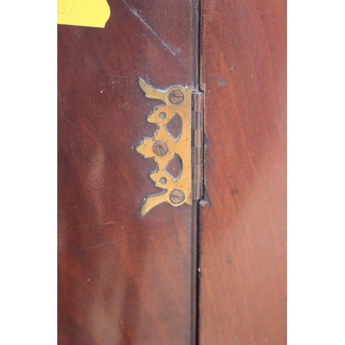 523 - A 19th century mahogany and gilt brass mounted bowfront corner cupboard enclosed two doors, 19