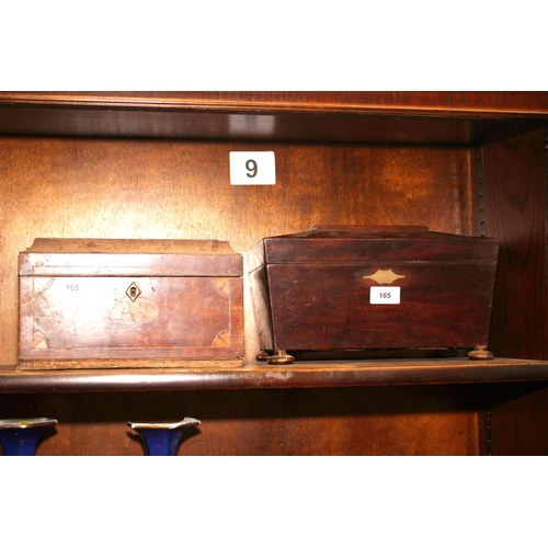 165 - A mahogany sarcophagus converted tea caddy, on bun feet, 12