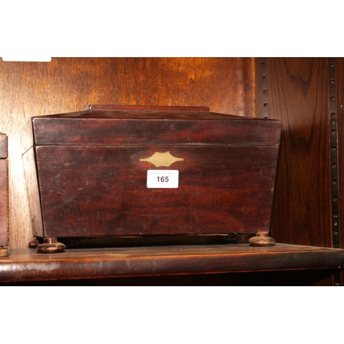 165 - A mahogany sarcophagus converted tea caddy, on bun feet, 12