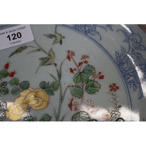 120 - A pair of Chinese famille rose and exotic bird decorated plates, 9