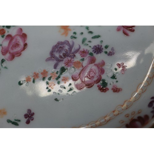 89 - A Chinese polychrome floral decorated plate, 9