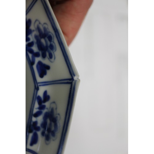 92 - A pair of Kang Hsi blue and white octagonal plates, 5