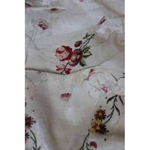 250 - A mid 18th century self-coloured and embroidered silk 