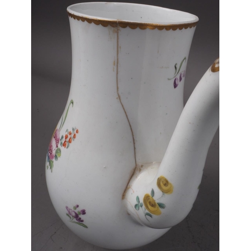 12 - A New Hall type spiral fluted cream jug with polychrome decoration, 4