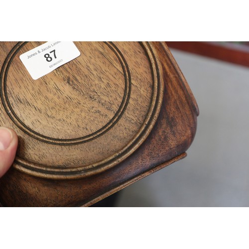 87 - Two Chinese carved hardwood hexagonal stands, 6 1/2