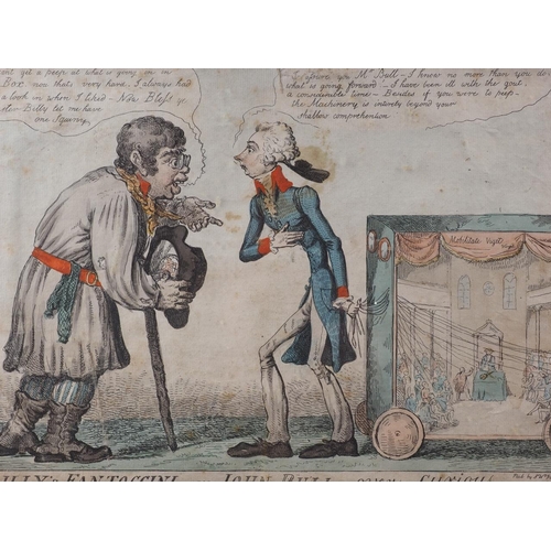 297 - A late 18th century hand-coloured cartoon, 