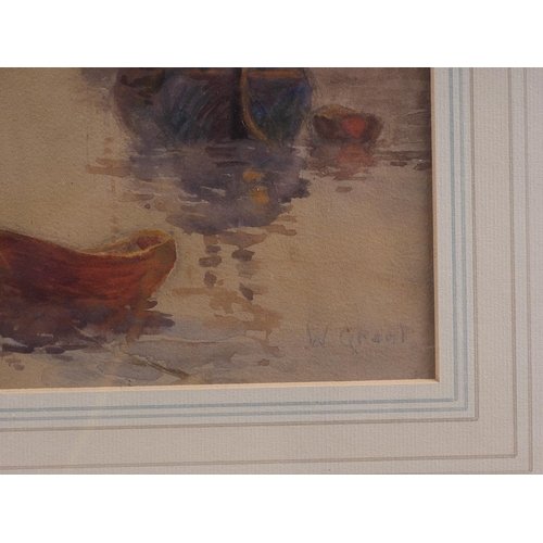 338 - W Grant: a pair of early 20th century watercolours, harbour scenes, 13