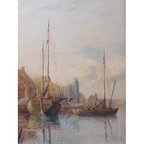 338 - W Grant: a pair of early 20th century watercolours, harbour scenes, 13