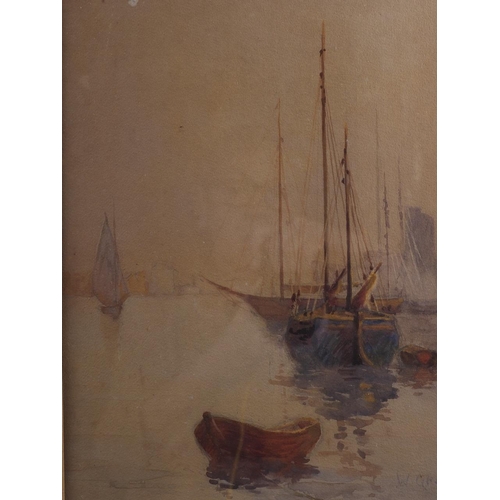 338 - W Grant: a pair of early 20th century watercolours, harbour scenes, 13