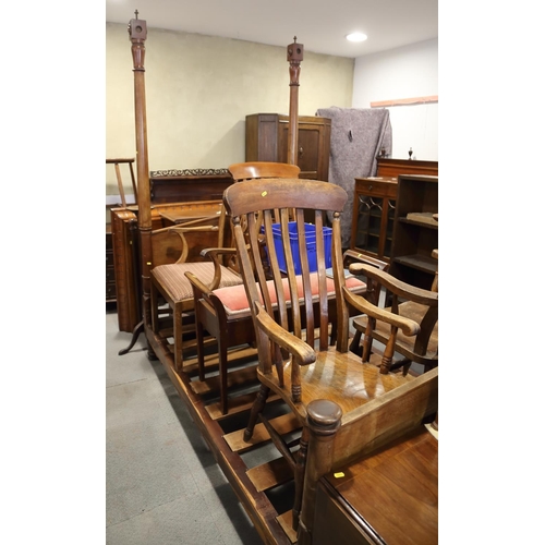 400 - A late 19th century mahogany half tester bed, 55