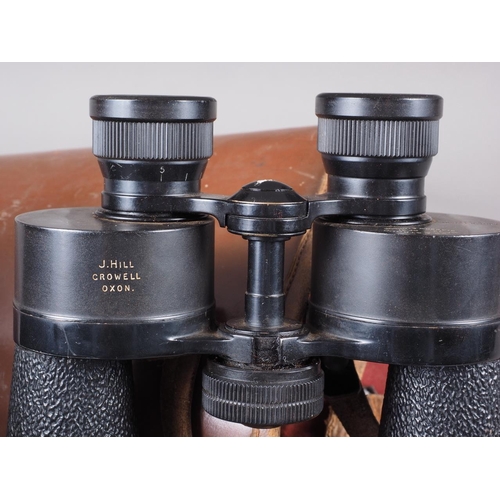 114 - A pair of Barr & Stroud 7x50 binoculars, in case, a pair of Mark Scheffel 10x50 binoculars, a No 2 K... 