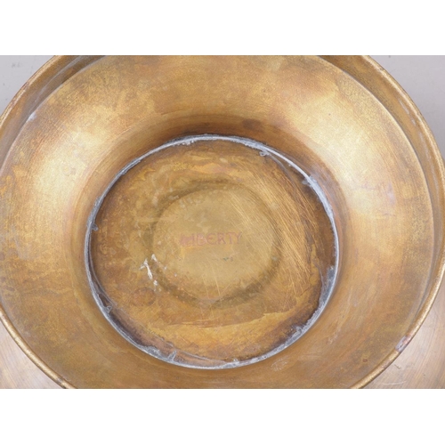 130 - A Liberty modern brass bowl, on circular base, 12 3/4