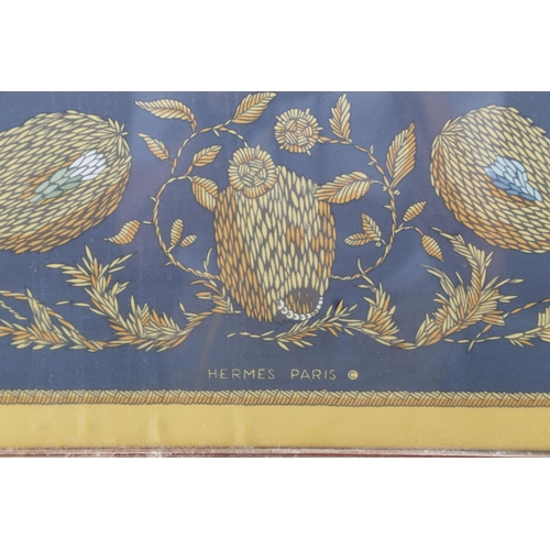 176 - A Hermes silk 1977 Jubilee scarf, in gilt frame