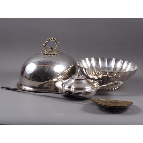 225 - A silver plated fluted bowl, 12