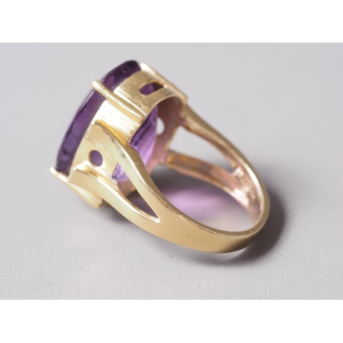 272 - An 18ct gold, amethyst and diamond dress ring, size P, 11.4g