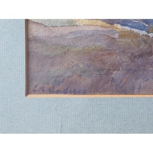 281 - Conrad R Andreae: watercolours, figures on a coastal path, 8 3/4