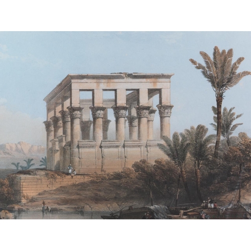 287 - After David Roberts: a set of three prints, interior scenes of Philae and Karnak, and the Temple at ... 