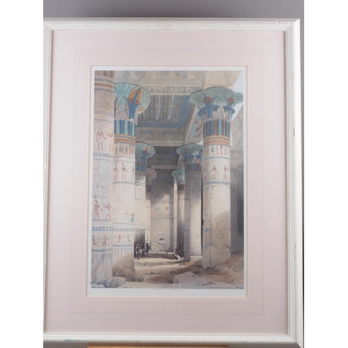 287 - After David Roberts: a set of three prints, interior scenes of Philae and Karnak, and the Temple at ... 