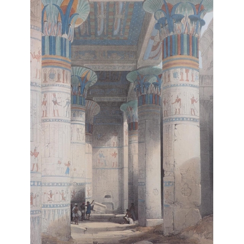 287 - After David Roberts: a set of three prints, interior scenes of Philae and Karnak, and the Temple at ... 