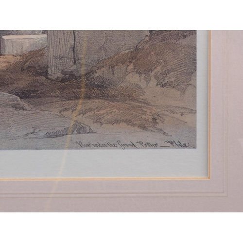 287 - After David Roberts: a set of three prints, interior scenes of Philae and Karnak, and the Temple at ... 