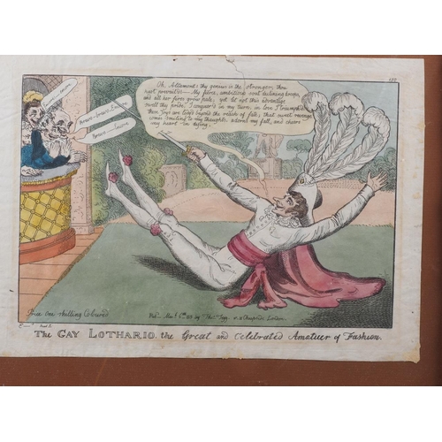 289 - Six mostly 19th century cartoon prints, including 