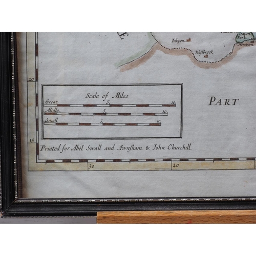 312 - An early 18th century Robert Morden hand-coloured map of Berkshire, 14 3/4