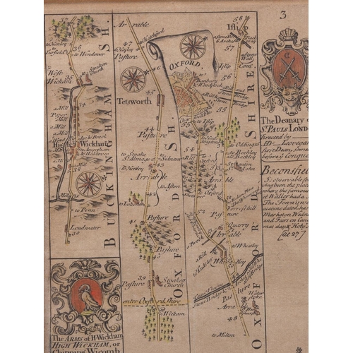 313 - An 18th century hand-coloured map, 