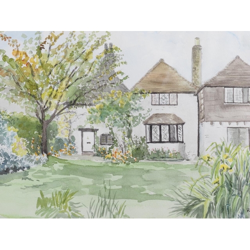 326 - Ernest Holmes?: watercolours, garden study, 13