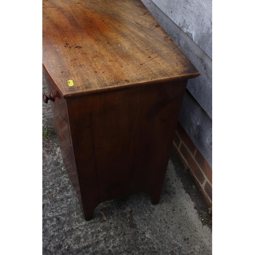 417 - A 19th century bowfront commode, on bracket supports, 24