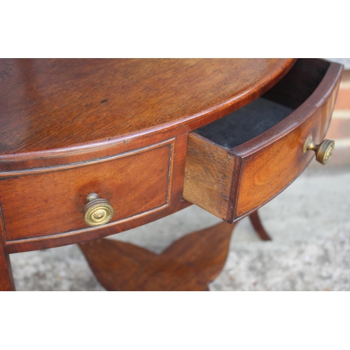 420 - A 19th century mahogany bowfront corner washstand, fitted single drawer, on splayed supports united ... 