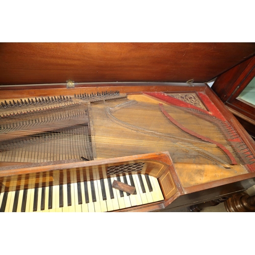 428 - A John Broadwood mahogany and banded square piano, on turned supports, 68