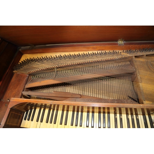 428 - A John Broadwood mahogany and banded square piano, on turned supports, 68